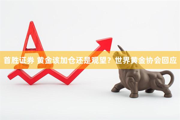 首胜证券 黄金该加仓还是观望？世界黄金协会回应