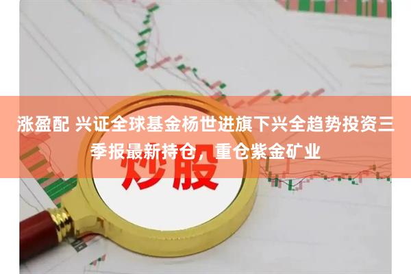 涨盈配 兴证全球基金杨世进旗下兴全趋势投资三季报最新持仓，重仓紫金矿业