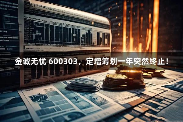 金诚无忧 600303，定增筹划一年突然终止！